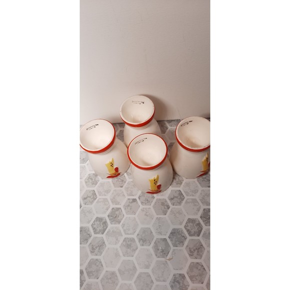 Holt Howard Set of 4 Whimsical Egg Cups, Coq Rouge Rooster Design 1961 - Picture 10 of 10